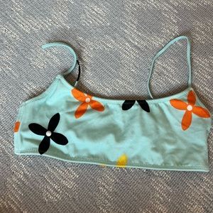 Triangl bikini top teal flowers